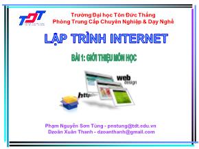 Bài giảng Lập trình internet