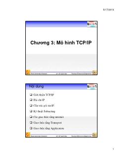 Bài giảng Mô hình TCP/IP