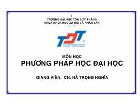 Bài giảng Môn học phương pháp học đại học