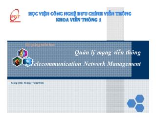 Bài giảng Quản lý mạng viễn thông Telecommunication Network Management