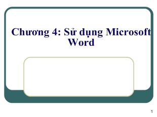 Bài giảng Sử dụng Microsoft Word