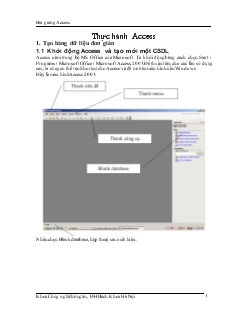 Bài giảng Thực hành Access