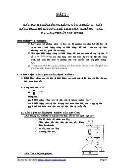 Bài giảng Xác định khối lượng riêng của ximăng – cát xác định khối lượng thể tích của ximăng – cát – đá – gạch đất sét nung