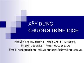 Bài giảng Xây dựng chương trình dịch