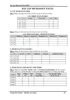 Bài tập microsoft excel