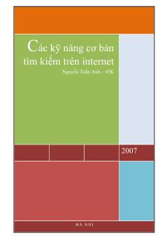 Các kỹ năng cơ bản tìm kiếm trên internet