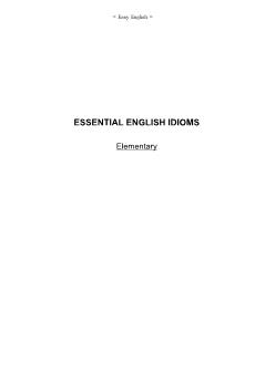 Essential english idioms elementary