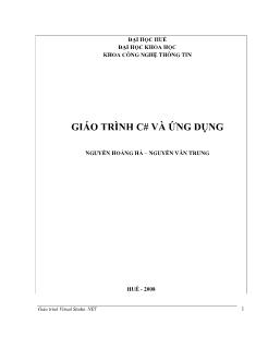 Giáo trình c# và ứng dụng