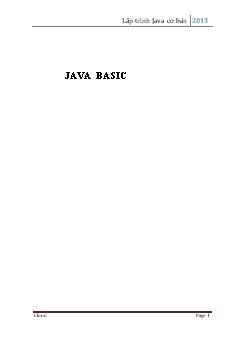 Giáo trình Lập trình Java cơ bản 2013