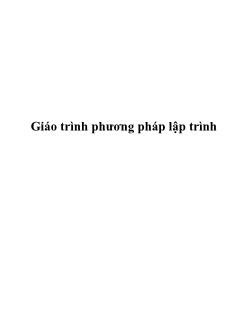 Giáo trình về phương pháp lập trình