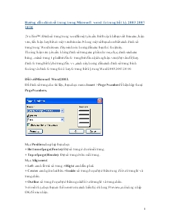 Hướng dẫn đánh số trang trong Microsoft word từ trang bất kỳ 2003 2007 2010