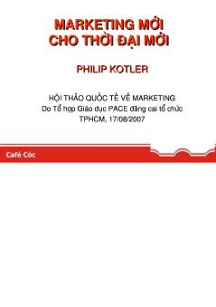 Marketing mới cho thời đại mới - Philip Kotler