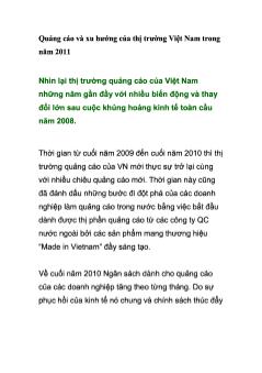 Quảng cáo và xu hướng của thị trường Việt Nam trong năm 2011