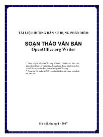 Tài liệu hướng dẫn sử dụng phần mềm soạn thảo văn bản OpenOffice.org Writer