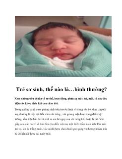 Trẻ sơ sinh, thế nào là bình thường