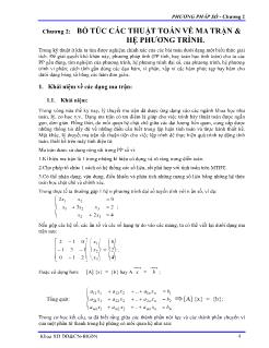 Bài giảng Bổ túc các thuật toán về ma trận và hệ phương trình
