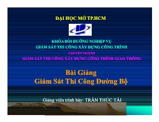 Bài giảng giám sát thi công đường bộ