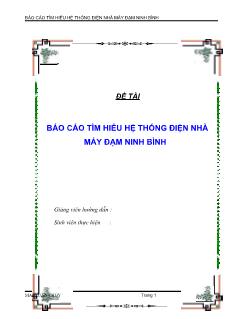 Báo cáo Tìm hiểu hệ thống điện nhà máy đạm Ninh Bình