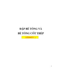 Đập bê tông và bê tông cốt thép