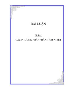 Đề tài Các phương pháp phân tích nhiệt