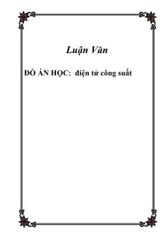 Đồ án môn học về điện tử công suất