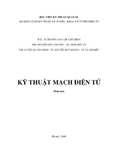 Giáo trình Kỹ thuật mạch điện tử