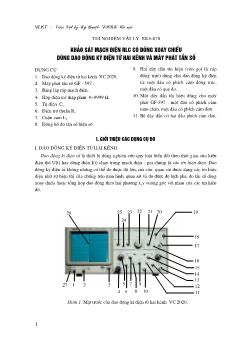 Khảo sát mạch điện RLC có dòng xoay chiều dùng dao động ký điện tử hai kênh và máy phát tần số