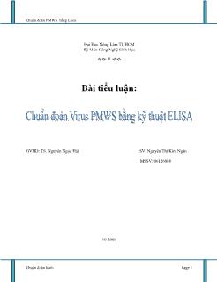 Tiểu luận Chẩn đoán virus PMWS bằng kỹ thuật ELISA