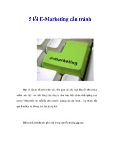 5 lỗi E-Marketing cần tránh