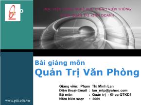 Bài giảng Quản trị văn phòng - Phạm Thị Minh Lan