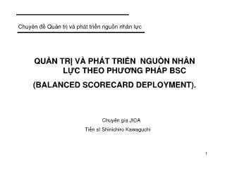 Quản trị và phát triển nguồn nhân lực theo phương pháp BSC (Balanced Scorecard Deployment)